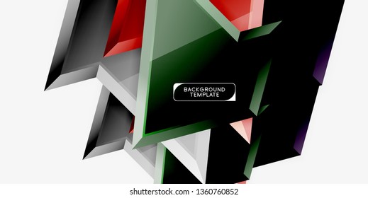 Triangular low poly background design, multicolored triangles. Vector illustration