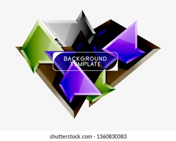 Triangular low poly background design, multicolored triangles. Vector illustration