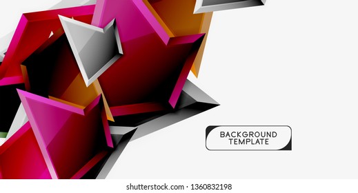 Triangular low poly background design, multicolored triangles. Vector illustration