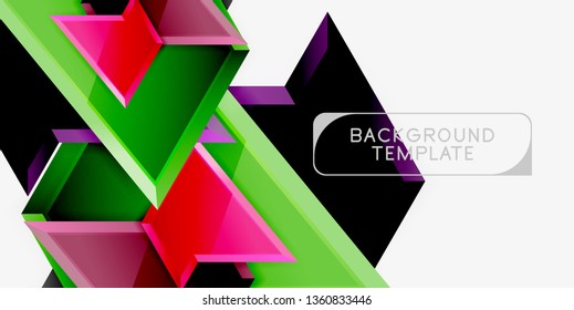 Triangular low poly background design, multicolored triangles. Vector illustration