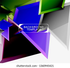 Triangular low poly background design, multicolored triangles. Vector illustration