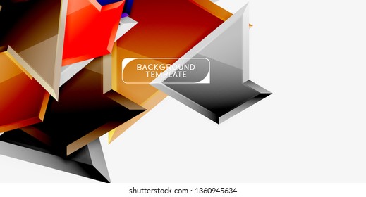 Triangular low poly background design, multicolored triangles. Vector illustration