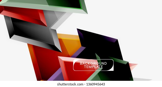 Triangular low poly background design, multicolored triangles. Vector illustration