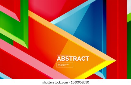 Triangular low poly background design, multicolored triangles. Vector illustration