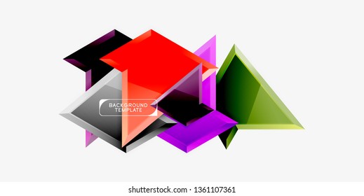 Triangular low poly background design, multicolored triangles. Vector illustration