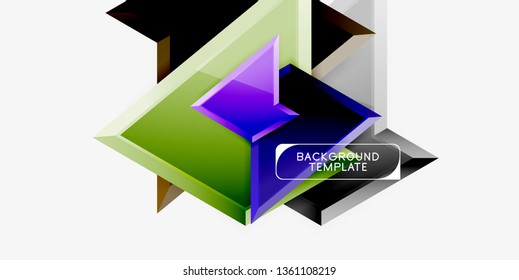 Triangular low poly background design, multicolored triangles. Vector illustration