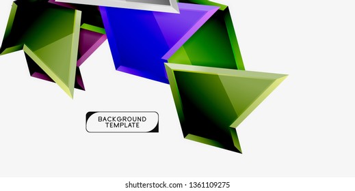 Triangular low poly background design, multicolored triangles. Vector illustration