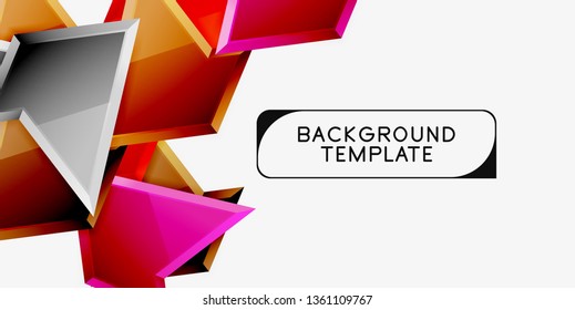 Triangular low poly background design, multicolored triangles. Vector illustration