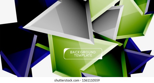 Triangular low poly background design, multicolored triangles. Vector illustration