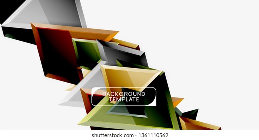 Triangular low poly background design, multicolored triangles. Vector illustration