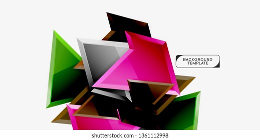 Triangular low poly background design, multicolored triangles. Vector illustration