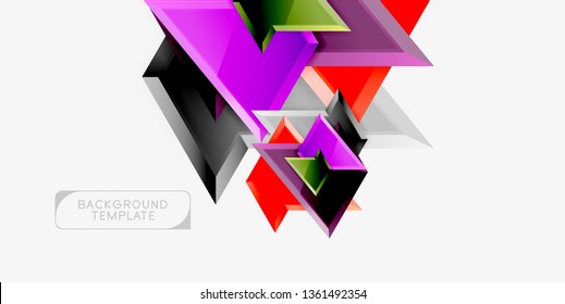 Triangular low poly background design, multicolored triangles. Vector illustration