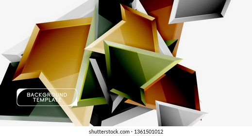 Triangular low poly background design, multicolored triangles. Vector illustration