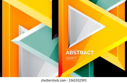 Triangular low poly background design, multicolored triangles. Vector illustration