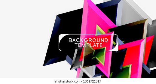 Triangular low poly background design, multicolored triangles. Vector illustration