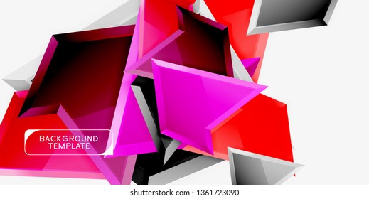 Triangular low poly background design, multicolored triangles. Vector illustration