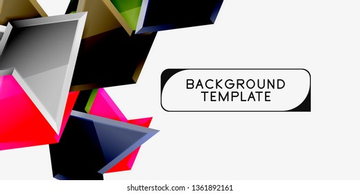 Triangular low poly background design, multicolored triangles. Vector illustration
