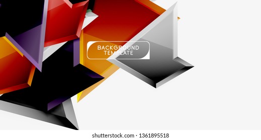 Triangular low poly background design, multicolored triangles. Vector illustration