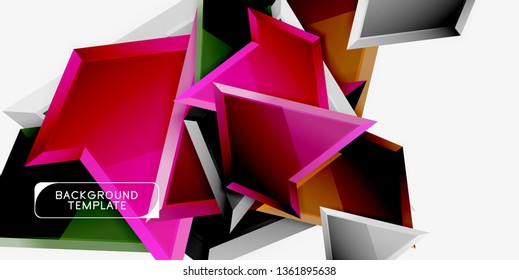 Triangular low poly background design, multicolored triangles. Vector illustration