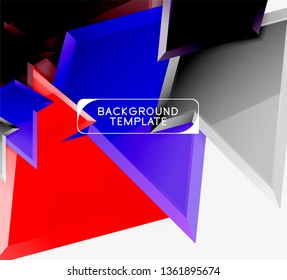 Triangular low poly background design, multicolored triangles. Vector illustration