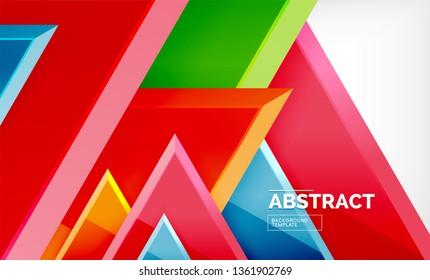 Triangular low poly background design, multicolored triangles. Vector illustration