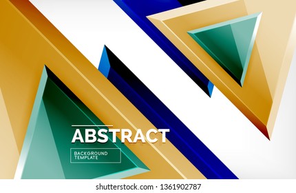 Triangular low poly background design, multicolored triangles. Vector illustration