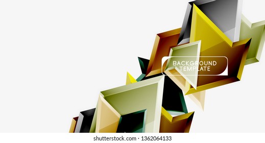 Triangular low poly background design, multicolored triangles. Vector illustration