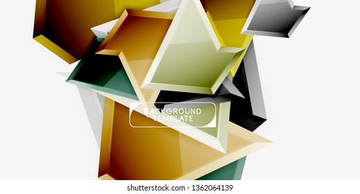 Triangular low poly background design, multicolored triangles. Vector illustration