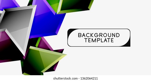 Triangular low poly background design, multicolored triangles. Vector illustration