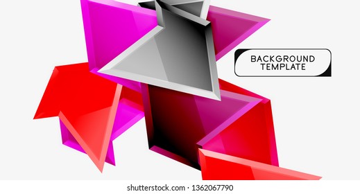 Triangular low poly background design, multicolored triangles. Vector illustration