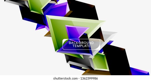 Triangular low poly background design, multicolored triangles. Vector illustration