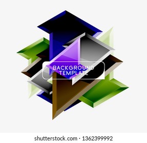 Triangular low poly background design, multicolored triangles. Vector illustration