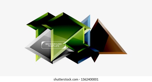 Triangular low poly background design, multicolored triangles. Vector illustration