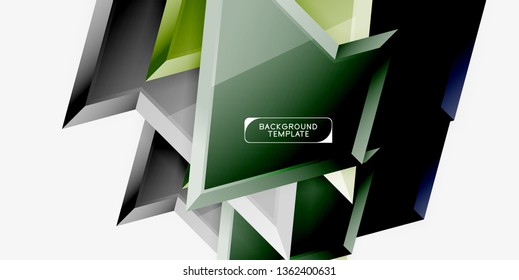 Triangular low poly background design, multicolored triangles. Vector illustration