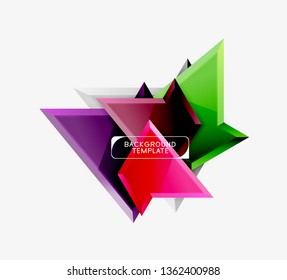 Triangular low poly background design, multicolored triangles. Vector illustration