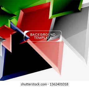 Triangular low poly background design, multicolored triangles. Vector illustration
