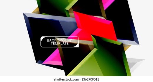 Triangular low poly background design, multicolored triangles. Vector illustration