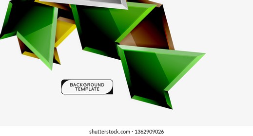 Triangular low poly background design, multicolored triangles. Vector illustration