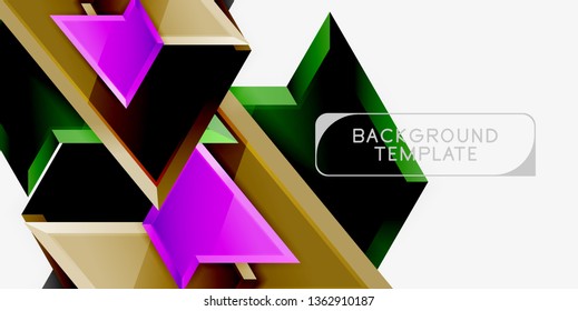 Triangular low poly background design, multicolored triangles. Vector illustration