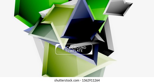 Triangular low poly background design, multicolored triangles. Vector illustration