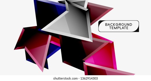 Triangular low poly background design, multicolored triangles. Vector illustration