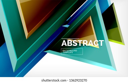 Triangular low poly background design, multicolored triangles. Vector illustration