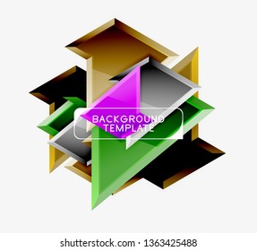 Triangular low poly background design, multicolored triangles. Vector illustration