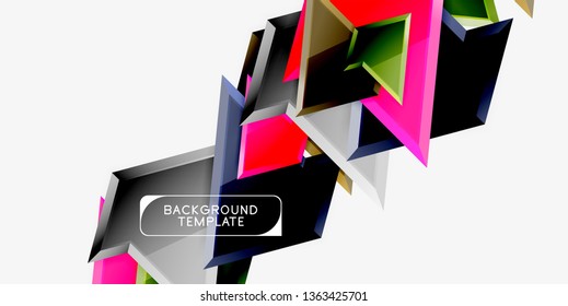 Triangular low poly background design, multicolored triangles. Vector illustration