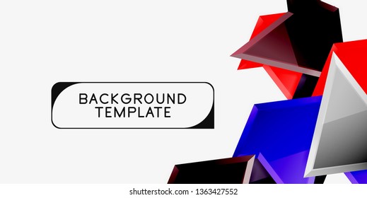 Triangular low poly background design, multicolored triangles. Vector illustration