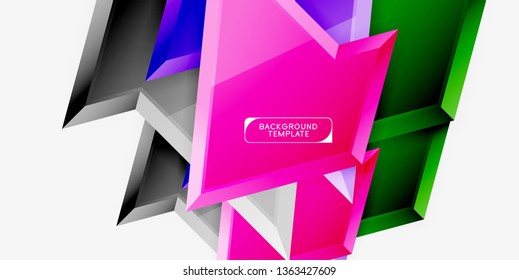 Triangular low poly background design, multicolored triangles. Vector illustration