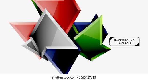 Triangular low poly background design, multicolored triangles. Vector illustration