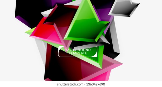 Triangular low poly background design, multicolored triangles. Vector illustration