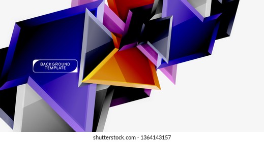 Triangular low poly background design, multicolored triangles. Vector illustration