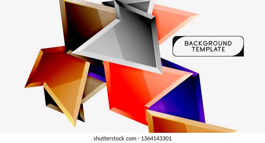 Triangular low poly background design, multicolored triangles. Vector illustration